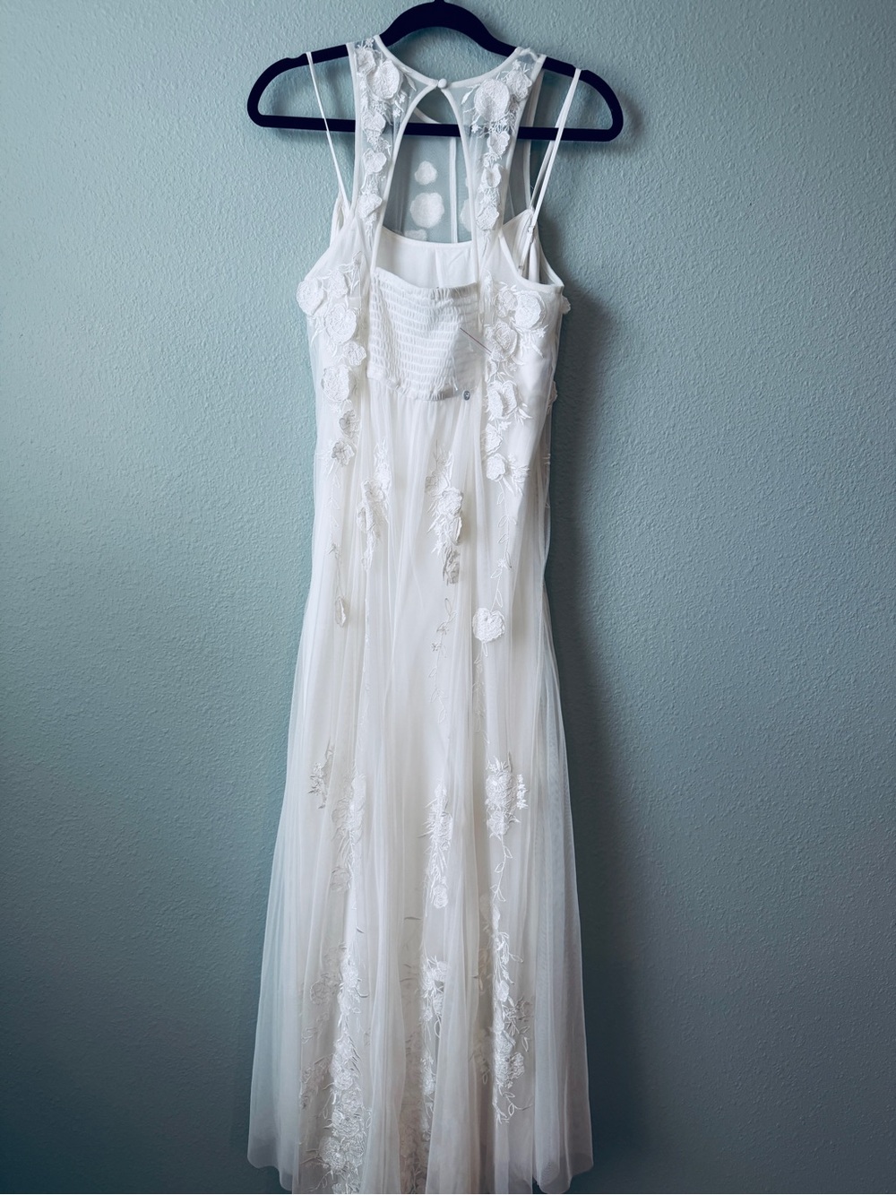 BHLDN Sleeveless Tulle Appliqué Maxi Dress in Ivory NWT NEVER WORN! - Picture 4 of 7